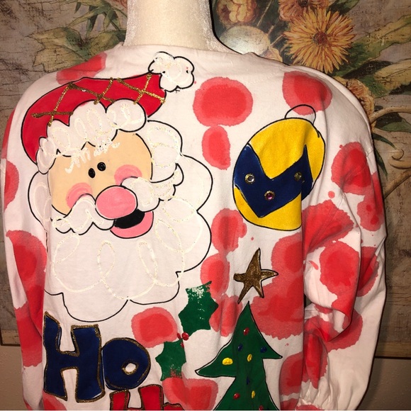 Sz XXL Dee's Tees 80's Vintage Ugly Christmas Sweater Jacket - Picture 11 of 14